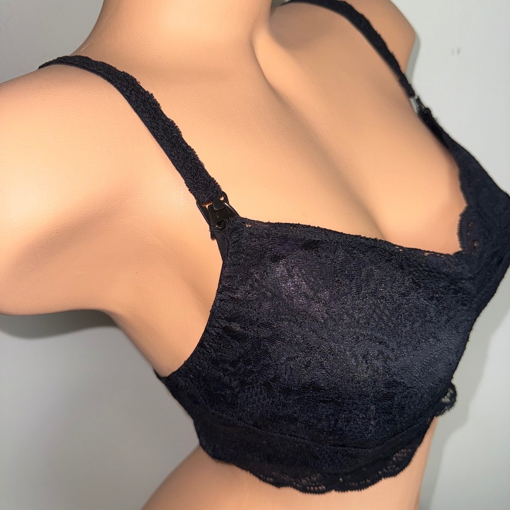 Cosabella Never Say Never Mommie Nursing Soft Bra Black Lace Size XL - Picture 9 of 16